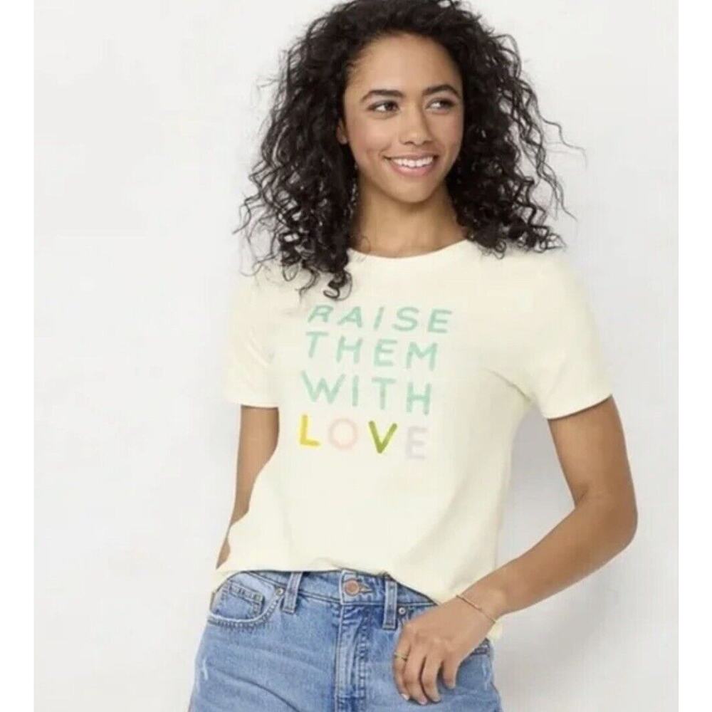 NWT Lauren Conrad Raise Them With Love Tshirt Womens Medium Orig $26